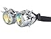 Rainbow Crystal Lenses Steampunk Glasses Chrome Finish Gotchic Welder Goggles,Silver,Adjustable