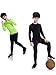LNJLVI Boys' Youth Long Sleeve Athletic Shirts Compression Base Layer Underwear Running Baseball Soccer T-Shirts(Black,5)