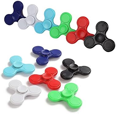 Fidget Hand Spinner 12 Pack Lo Lord Hand EDC Triangle Toy Spins Over 2 Minutes Wholesale (6 Colors 12 Pack)