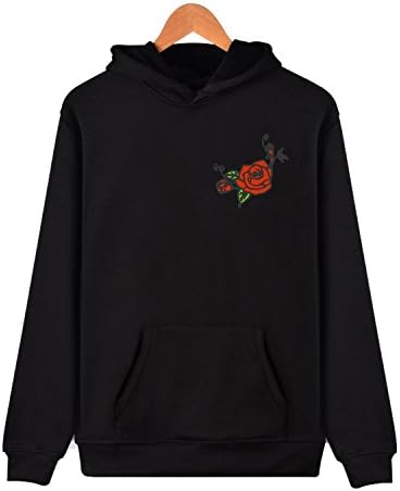 Zhelin Trade Cotton Hoodie Sweatshirt For Mens Womens Cartoon Roses Pullover Tops Shirt
