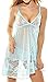 ADOREJOY Womens Babydoll Lingerie Set Plus Size Sleepwear(XL,Light Blue)