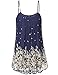 Lotusmile Women's Pleated Chiffon Layered Cami Front Pleat Cool Short Tank Tunic Dress (XX-L, Multicolor Blue)