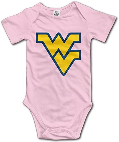 Kids West Virginia Mountaineers Baby Little Boys Girls Bodysuit Jumpsuit 6 M Pink 100% Cotton