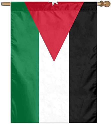 ZDKUF NATIONAL FLAG OF JORDAN Home Garden Sign Decorated As Indoor Outdoor Welcome Family Banner 27' X 37'