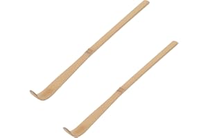 FANSOFTIKS 2Pcs Japanese Bamboo Matcha Scoop - 18cm Brown Traditional Tea Ceremony Spoon for Matcha and Coffee | Durable Eco-Friendly Espresso Accessories,Tea Ceremony Supplies, Coffee Scoops