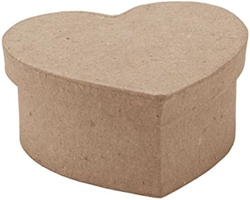 DCC 3.25 by 3.25 by 1.5-Inch Paper-Mache Heart Box, Mini