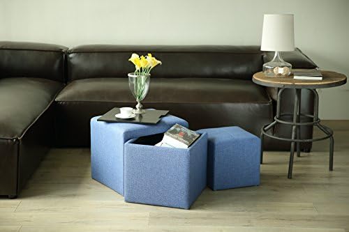 Creative Living SO-BLU Indoor Ottoman Set, 4pc, Blue