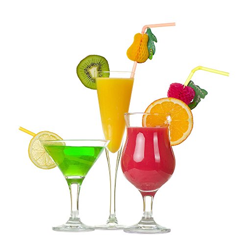 FEPITO 184 PCS Tropische hawaiische Partydekorationen schließt Tropische Palmblätter, Hibiscus-Blumen, Getränk… – Bild 8