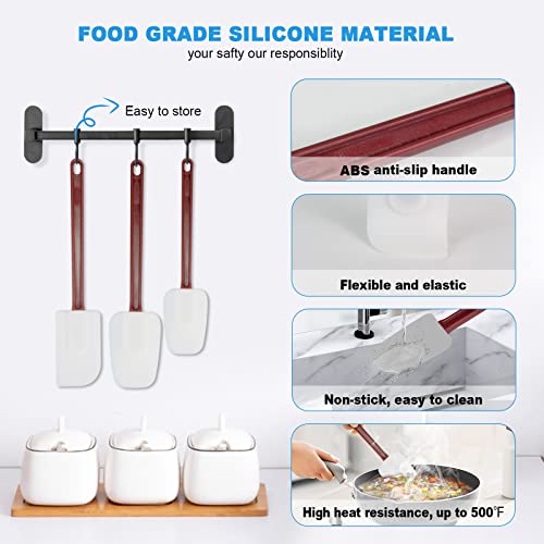 Heat Resistant Rubber Spatulas Silicone Commercial Spatulas Rubber Spoon Scraper for Cooking