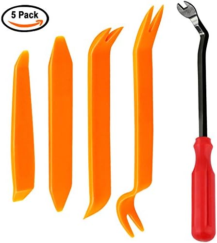 Panel Remover Tool Kit Door Clip Panel Trim Removal Tool Fastener Remover for Car, Car Dash Radio Audio Installer Pry Tool 5Pcs