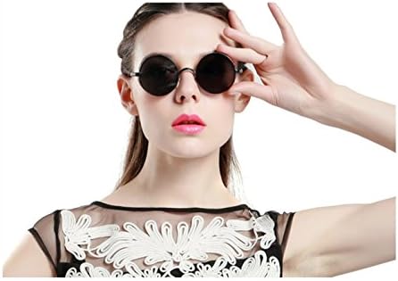 Fashion Round Vintage Sunglasses Steampunk Man Lady Unisex sunglass for Men Women (Coffee frame/Coffee lens, 48)
