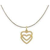 The Black Bow 14k Yellow Gold Double Open Heart Necklace
