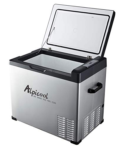 Alpicool C50 Portable Refrigerator 53 Quart(50 Liter) Vehicle, Car, Turck, RV, Boat, Mini Fridge Freezer for Travel, Outdoor and Home use -12/24V DC and 110-240 AC(Black and Silver) - Thumbnail 4