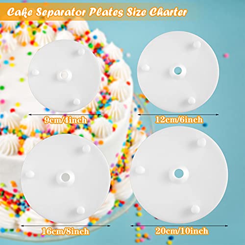 36 Pieces Cake Dowel Rods Set 20 White Cake Supports Rods for Stacking and 4 Plastic Cake