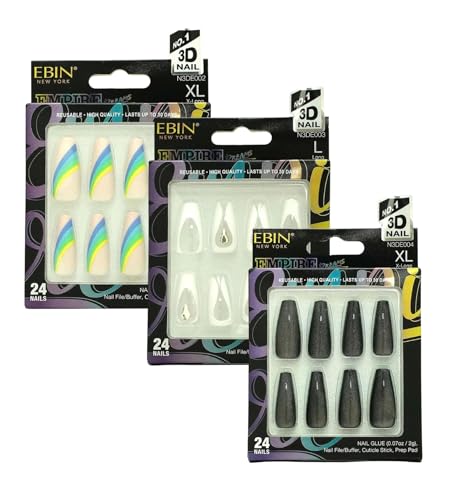 Large Press On Nails - Radiant Horizon Bundle with Midnight Mirror, Mystic Pear…