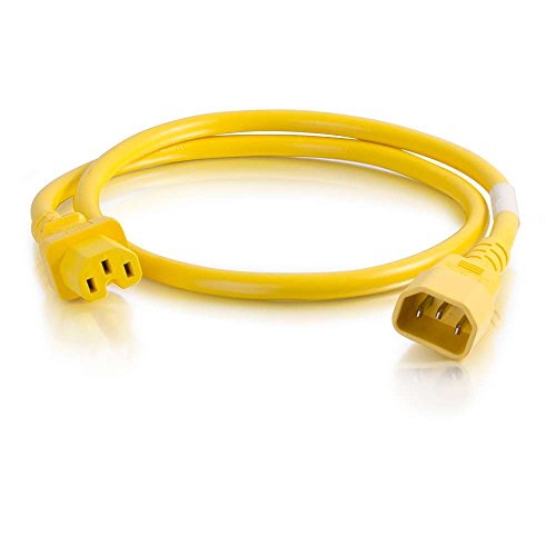 C2G Power Cord, Long Extension Cord, Power Extension Cord, 14 AWG, Yellow, 10 F…