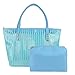 2 in 1 Semi Clear Purse Beach Tote Bags Large Work Shoulder Bag with Interior Pouch