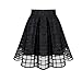 Toraway Skirts, Womens Fashion Women High Waist Organza Skirts Zipper Tulle Skirt (X-Large, Black)