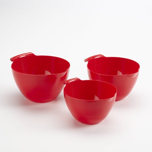 LINDEN SWEDEN 3-Piece Mixing Bowl Set, Red