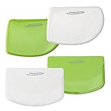 Dough & Bowl Scrapers, Set Of 4 Multipurpose Kitchen Gadgets - Curved Edge & Flat Edge Flexible Scrapers For Food Processor Bowl & Kitchen Bowl Scraping Baking, Bread Dough, Cake Fondant, Icing