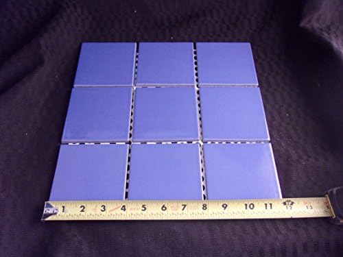 About 4x4 Ceramic Tile Sunset Blue Brite 581-655 Summitville (30 Square Feet Meshed) Meshed, Wall, Bathroom, Kitchen, Remodeling, Replacement, Vintage