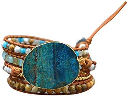 Coomir 1 Piece Bracelet Jewellery Calming Ocean Jasper Stone Black Friday for Women Men