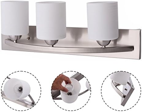 Bathroom Vanity Lamp Shade 3-Lights Lamp Cover for Glass Wall Sconce Pendant Lamp by eStoreShop