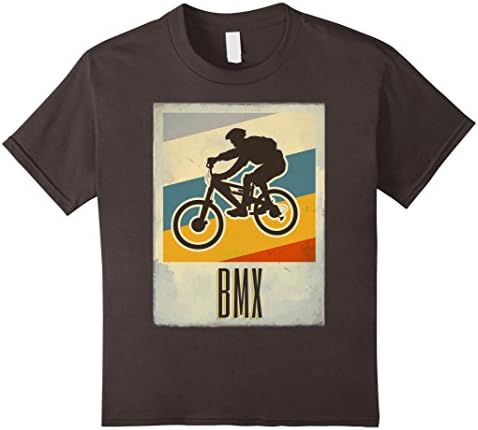Kids BMX T-shirt Vintage Retro Art. Bicycle Motocross Gifts 6 Asphalt