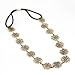 Fashionwu 1pc Elastic Hollow Rose Women Flower Metallic Hair Band Headband Bronzy