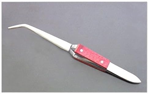 Defonia Cross Locking Curved Tweezers Fiber Grip Jewelry Soldering Prospecting