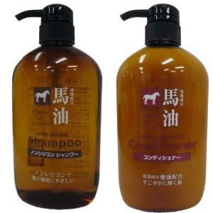 熊野油脂 馬油シャンプー & コンディショナー 各600ml　セット