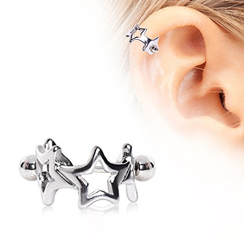 Interlocked stars cartilage cuff 316l surgical steel