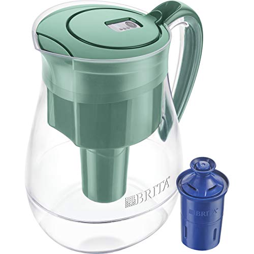 Brita Large 10 Cup Water Filter Pitcher with 1 Longlast Filter, Reduces Lead, BPA Free - Monterey, Green
