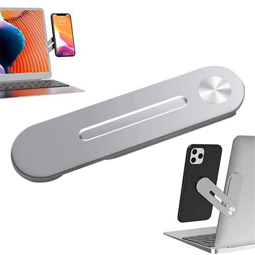 Nanssigy Mobile Phone 2-in-1 Expansion Bracket, Same Screen Aluminum Alloy Magnetic Foldable Automatic Adsorption Notebook Stand