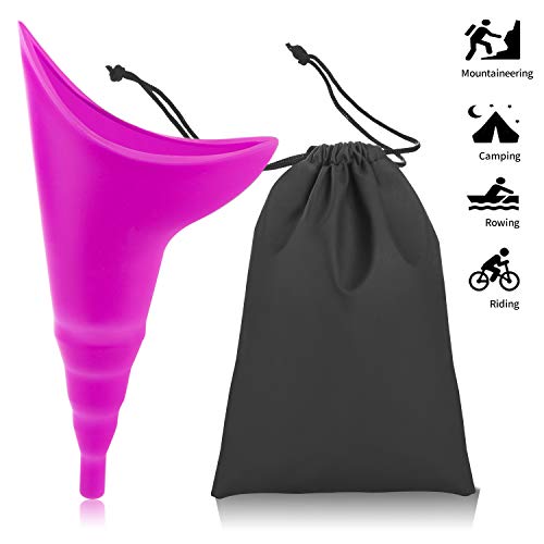 Female Urination Device-Lets Women Pee Standing Up Portable Female Urinal Device Universal Reusable Silicone Urinal Funnel Womens Pee Funnel Car Outdoor Travel Emergency Hiking Camping Festival Bag 