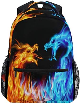 CPYangAbstract Animal Fiery Dragon Backpacks College School Bag Shoulder Casual Travel Daypack Hiking Camping