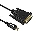USB C to DVI (24+1) Cable,angmno UCTD020 USB3.1 Type-C/Thunderbolt 3 to DVI 6FT Black Cable,Support DVI 4kx2k@30HZ for 2016 MacBook,Chromebook Pixel and More, Compatible with 2017 MacBook Pro/iMac