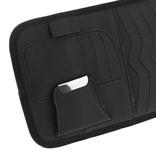 Homyl 13'' CD DVD Cases Sunglasses Holders Pouch Storage Wallets For Car Auto Sunshades Visors Easy Use - black - Thumbnail 6