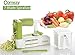 Comezy 7-Blade Spiralizer Vegetable Slicer Best Veggie Pasta Spaghetti Maker & Julienne Cutter for Low Carb/Paleo/Gluten-Free Meals, Caddy & Cleaning Brush, Green