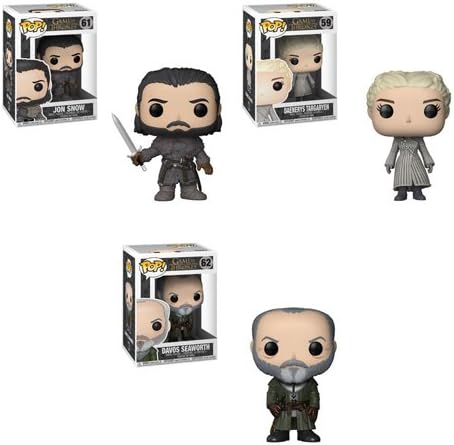 Funko Pop Television Game of Thrones Davos Seaworth, Daenerys, Jon Snow Vinyl Figures Set