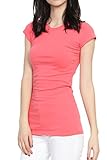 TheMogan Women's Basic Crew Neck Short Sleeve Tee T-Shirts Stretch Cotton Top
