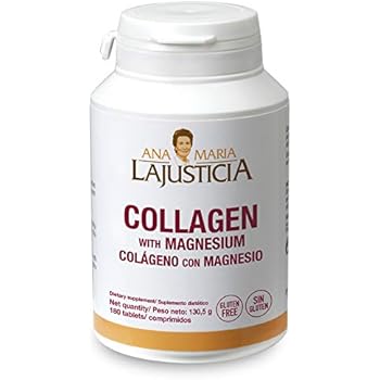 Ana Maria LaJusticia Collagen with Magnesium 180 Tabs - Healthy Teeth, Skin & Bones - Energy-Full - Gluten-Free - Easy-To-Use - Rejuvenates Your Skin ...