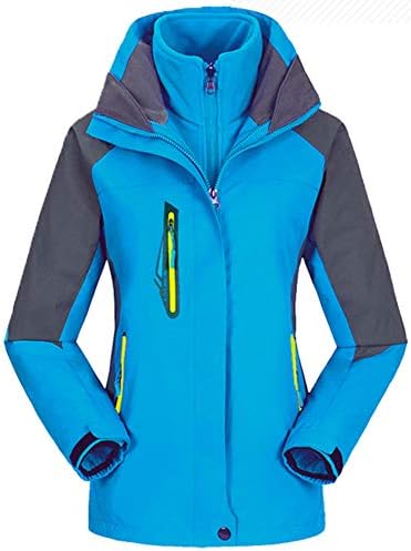 Women's Mountain Waterproof Windproof Fleece 3 in 1 Jacket Ski Hooded Rain Coat