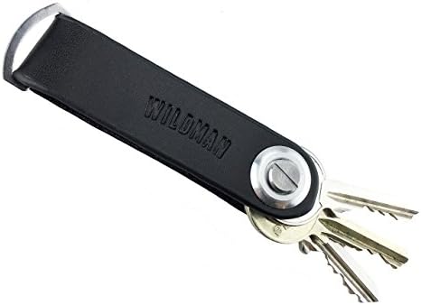 Wildman Key Organiser, Key Holder Leather, Stops Scratches and Pocket Rattle, Holds 7 Keys, Stylish, Functional, Complete with Instructions (black)