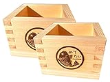 EDOYA Hinoki Wood Sake Cups (Set of 2) Japanese Box