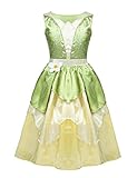 iiniim Little Girls Princess Dress up Cosplay Fairy Tale Fancy Costumes Halloween Party Gowns Light Green&Yellow 5-6