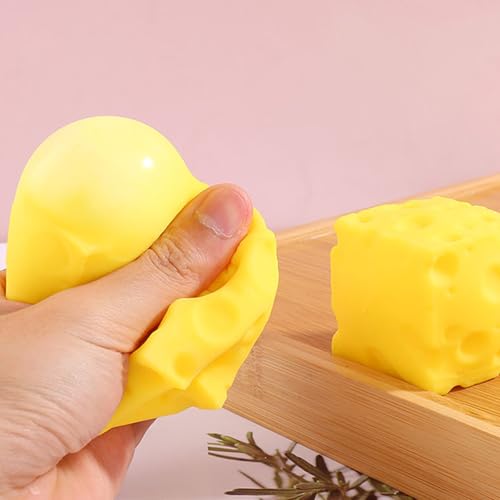 Cheese Squishy Soft Novelty Squeeze Squishies Toy Sensory Gift Cheese Cubes Fidget Toys for Adults Boys Girls Children