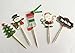 PARTYMASTER Christmas Party Decorations Food Toothpicks Cupcake Muffin Toppers Mixed Packaging,24pcs