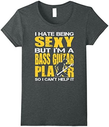 Women's Sexy Bassist T-shirt - Funny Bass Player Gift Small Dark Heather
