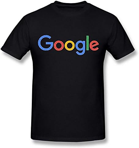 Google New Logo Pleated Effect Black TShirt for Men by iDesign Art
